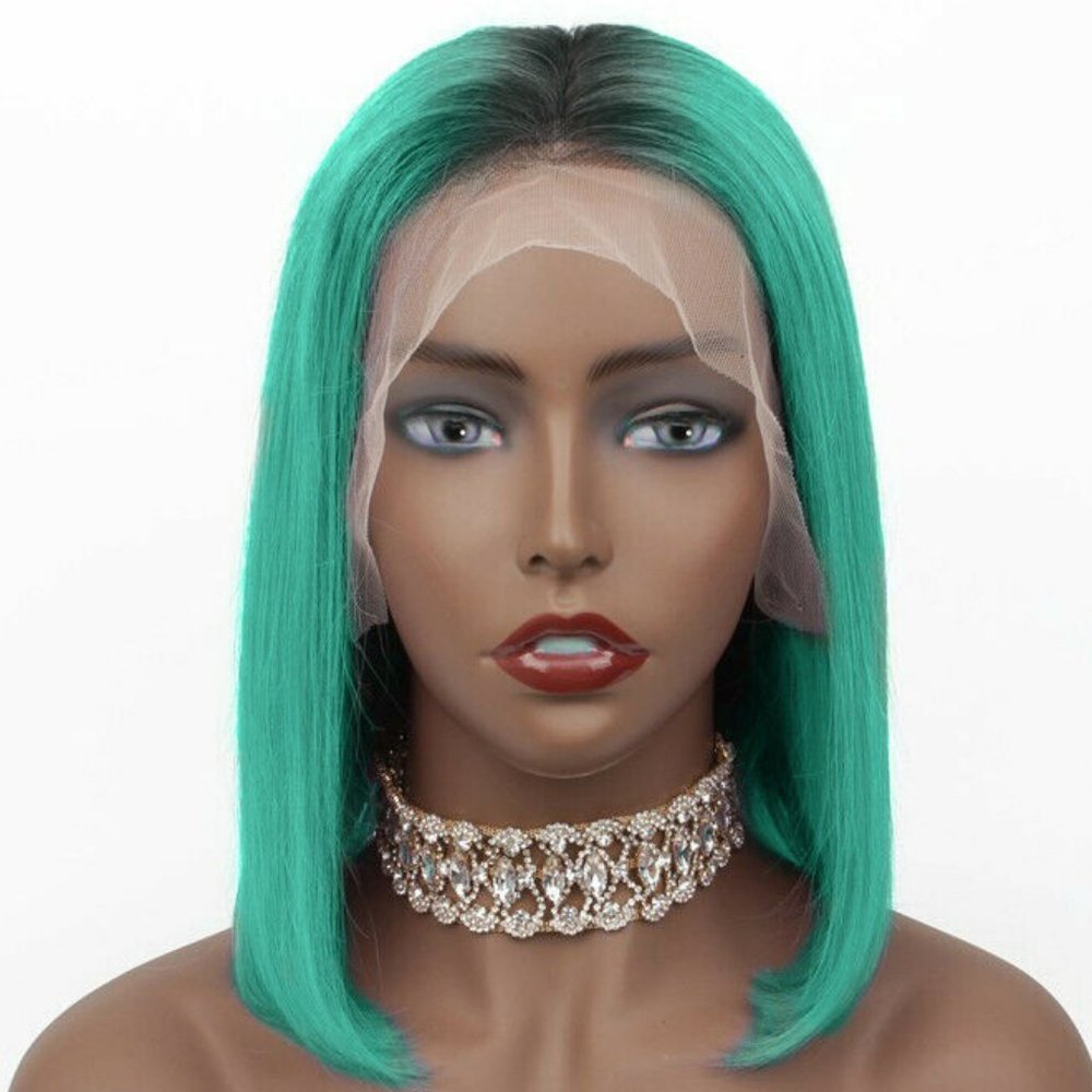 100% Human Hair Lace Front Wig 14"